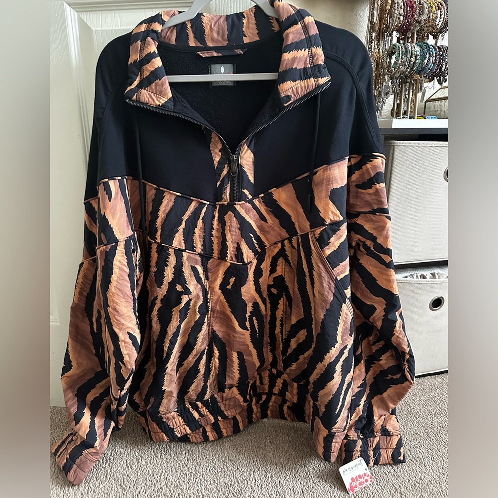 Free People Movement Walk the Line Animal Print jacket